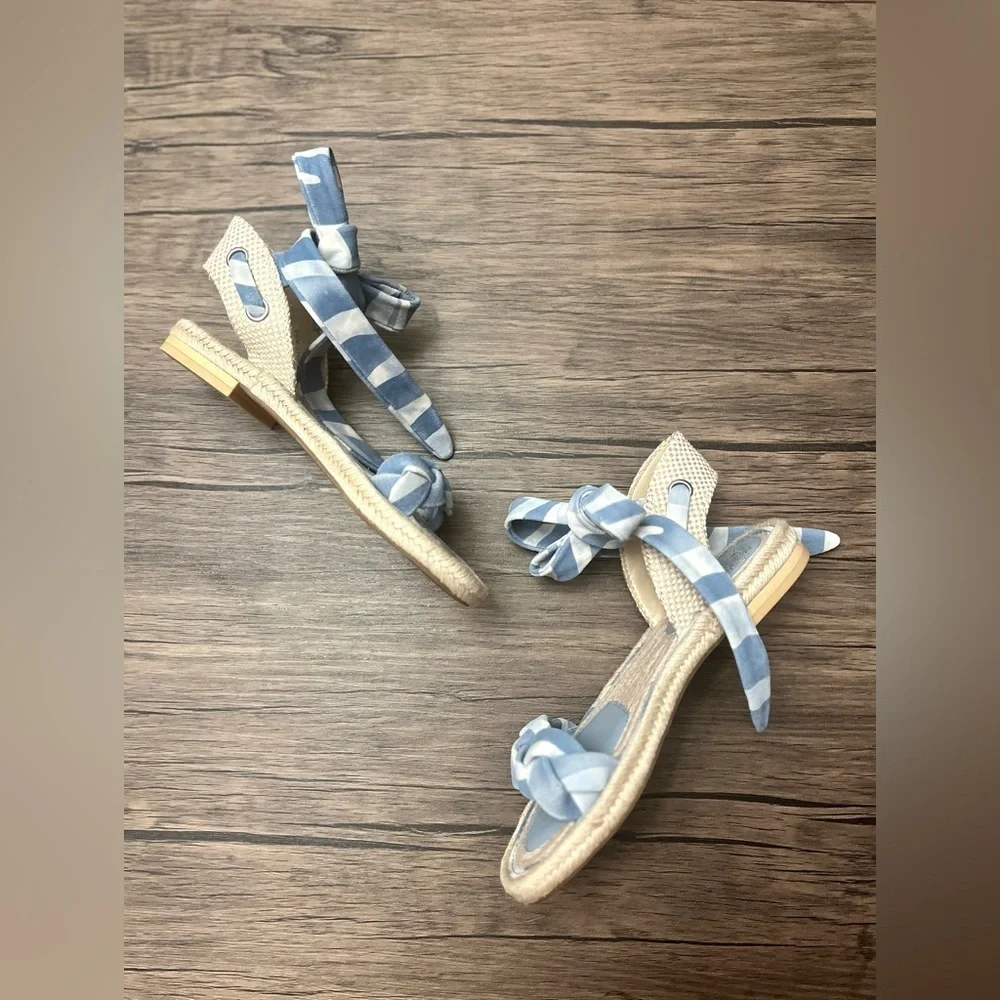 Vince Camuto Kastela Leather Lace-up Sandal In Cerulean Blu NWOT